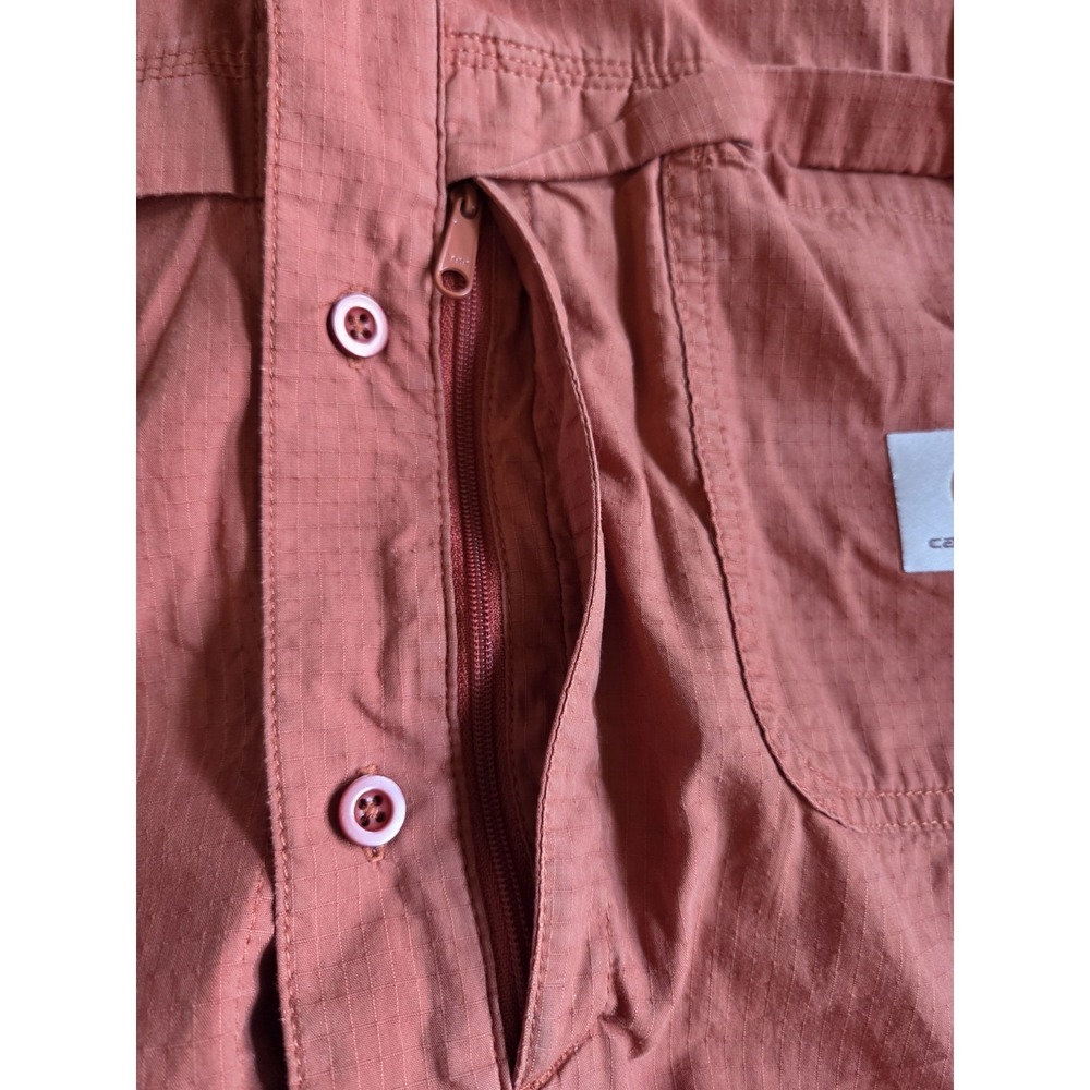 Carhartt Force Fishing Shirt Mens XL Burnt Orange Relaxed Fit Vented Work Shirt - Picture 7 of 14
